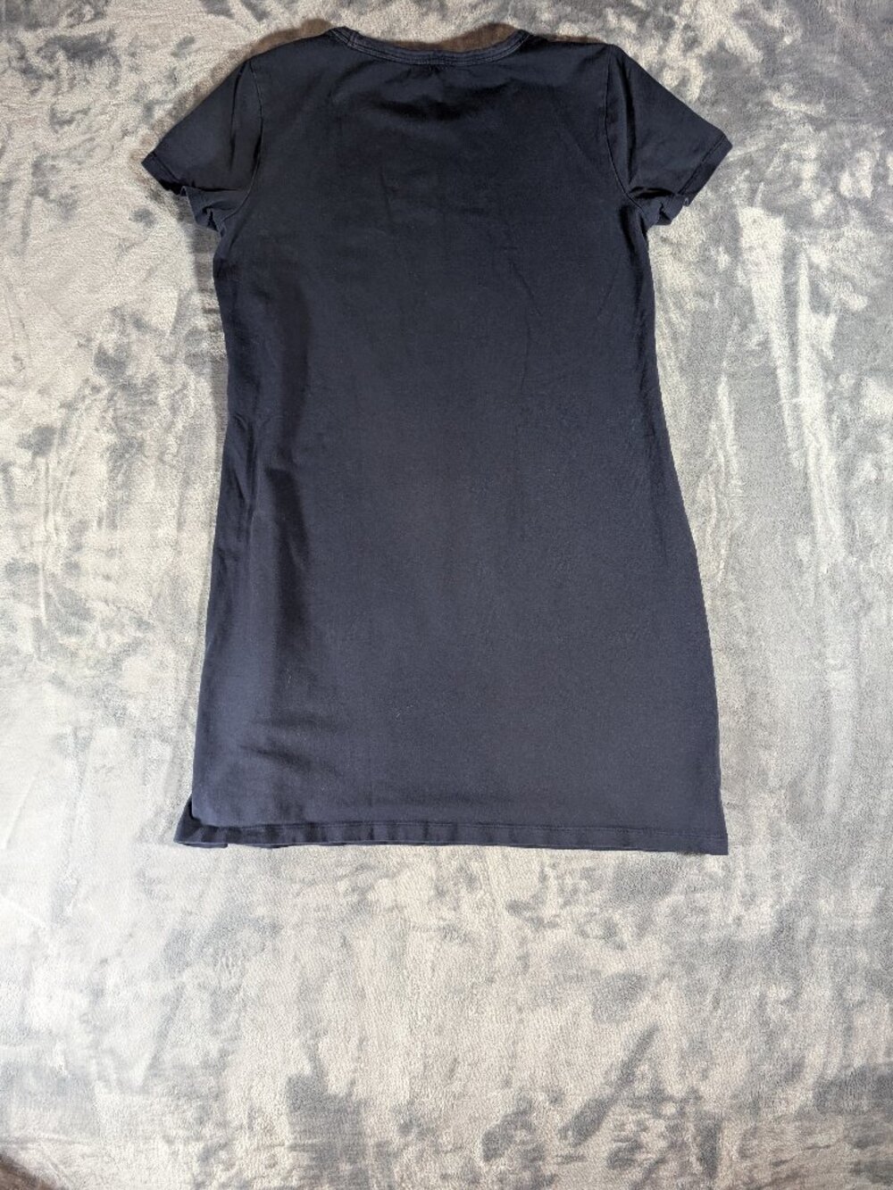Calvin Klein Rhinestone Logo Cotton T-Shirt Mini Dress Black S Y2K - Picture 8 of 9